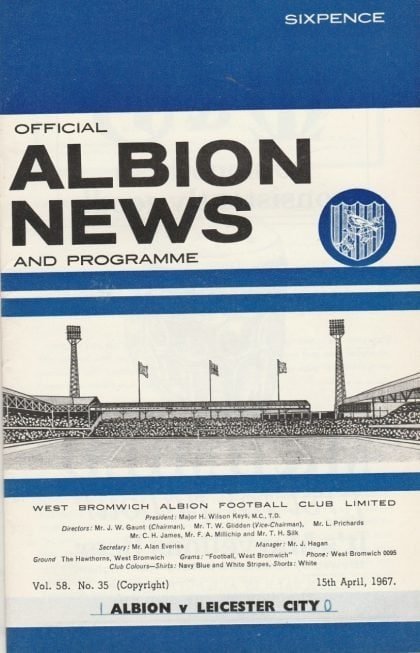 West Bromwich Albion v Leicester City 15-Apr-1967