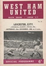 West Ham United v Leicester City 31-Dec-1966