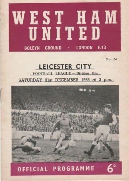 West Ham United v Leicester City 31-Dec-1966