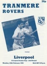 Tranmere Rovers v Liverpool 24-Feb-1992