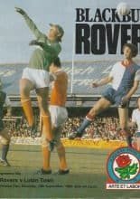 Blackburn Rovers v Luton Town  13-Sep-1980