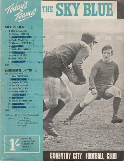 Coventry City v Manchester United  16-Mar-1968