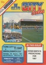 York City v Middlesbrough  01-Jan-1987