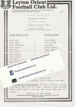 Leyton Orient v Millwall  01-Aug-1989