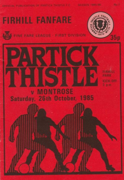 Partick Thistle v Montrose 26-Oct-1985