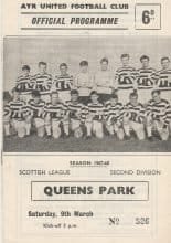 Ayr United v Queens Park 09-Mar-1968