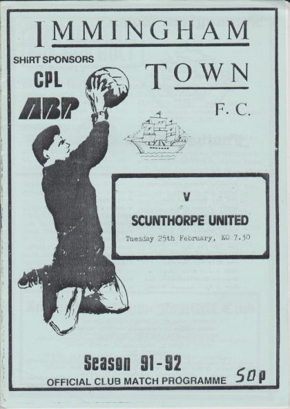 Immingham Town v Scunthorpe United  25-Feb-1992