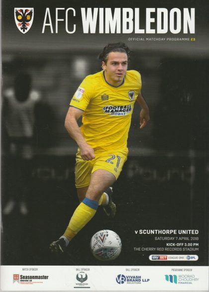 AFC Wimbledon v Scunthorpe United  07-Apr-2018