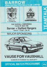 Barrow v Stafford Rangers  16-Mar-1990