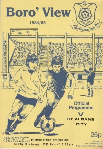 Farnborough Town v St Albans City  12-Jan-1985