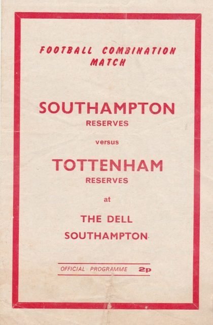 Southampton Reserves v Tottenham Hotspur Reserves 07-Apr-1973