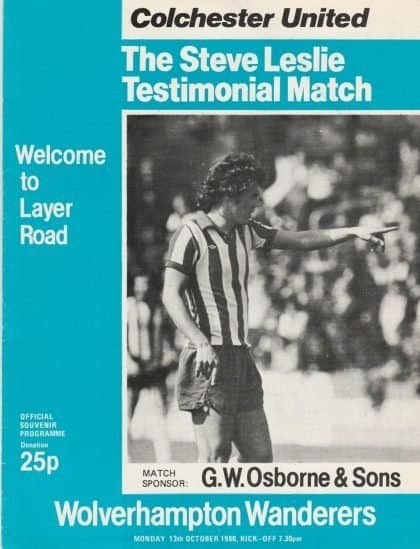 Colchester United v Wolverhampton Wanderers  13-Oct-1980