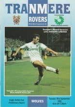 Tranmere Rovers v Wolverhampton Wanderers  15-Sep-1992
