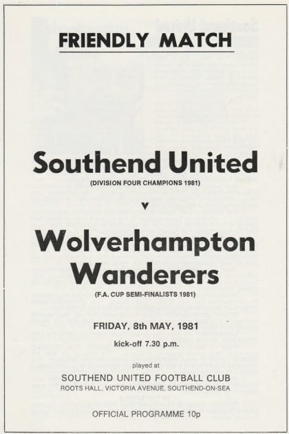 Southend United v Wolverhampton Wanderers  08-May-1981