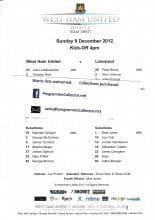 West Ham United v Liverpool 09-Dec-2012