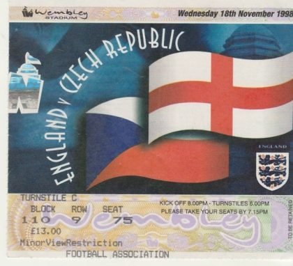 England v Czech Republic 18-Nov-1998