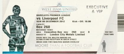 West Ham United v Liverpool 09-Dec-2012