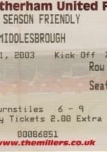 Rotherham United v Middlesbrough   30-Jul-2003