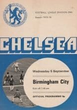 Chelsea v Birmingham City 05-Sep-1973