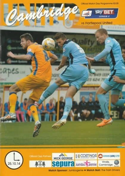 Cambridge United v Hartlepool United  25-Oct-2014