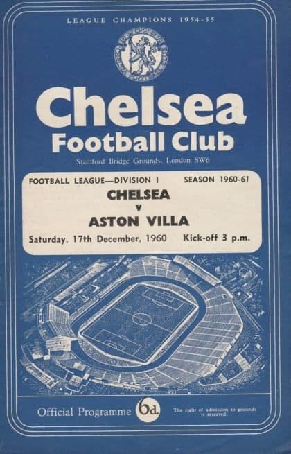 Chelsea v Aston Villa 17-Dec-1960