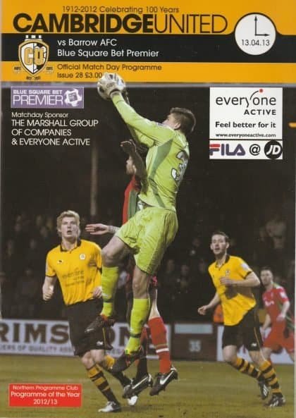 Cambridge United v Barrow 13-Apr-2013