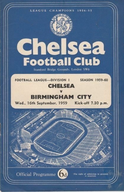 Chelsea v Birmingham City 16-Sep-1959