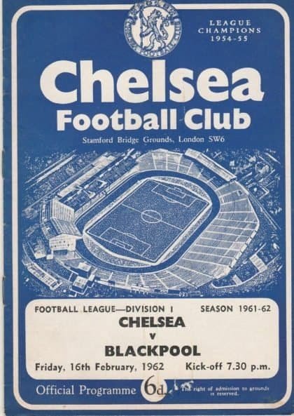 Chelsea v Blackpool  16-Feb-1962