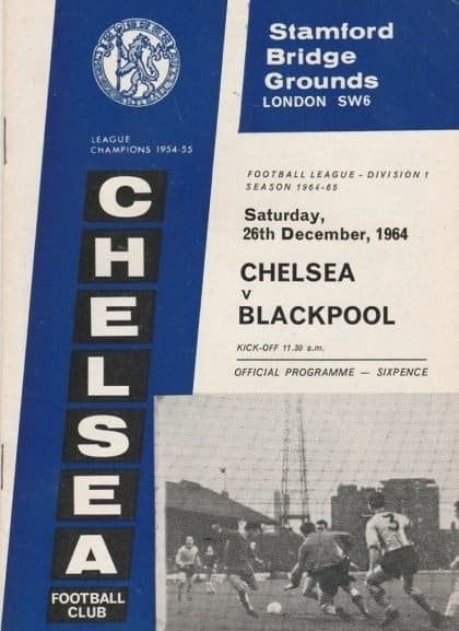 Chelsea v Blackpool  26-Dec-1964