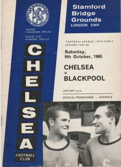 Chelsea v Blackpool  09-Oct-1965