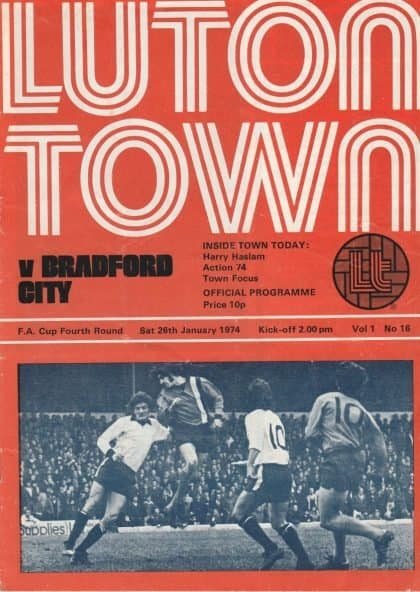 Luton Town v Bradford City  28-Jan-1974