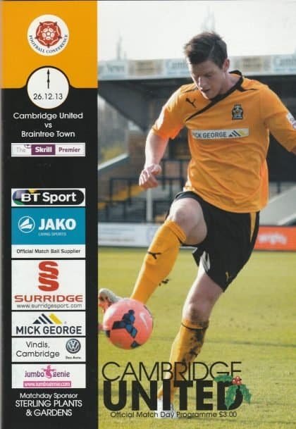 Cambridge United v Braintree Town 26-Dec-2013
