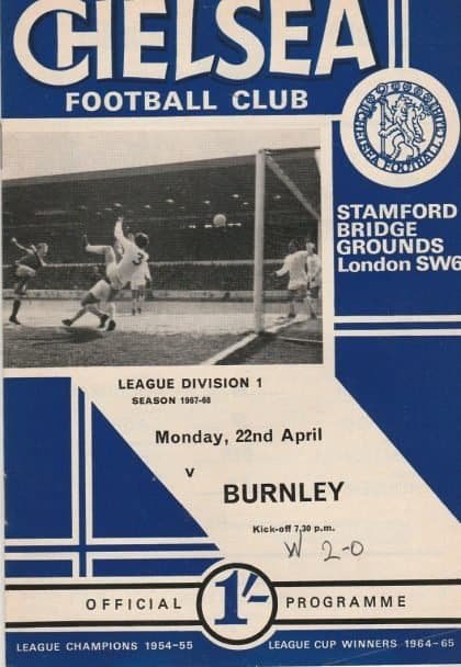 Chelsea v Burnley 22-Apr-1968