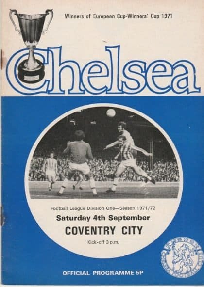 Chelsea v Coventry City 04-Sep-1971