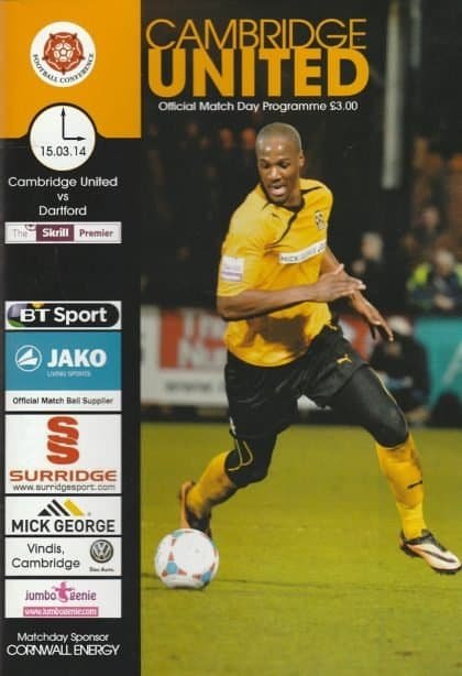 Cambridge United v Dartford  15-Mar-2014