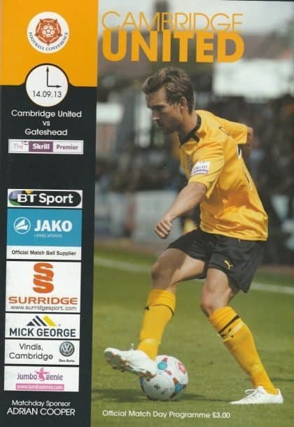 Cambridge United v Gateshead 14-Sep-2013