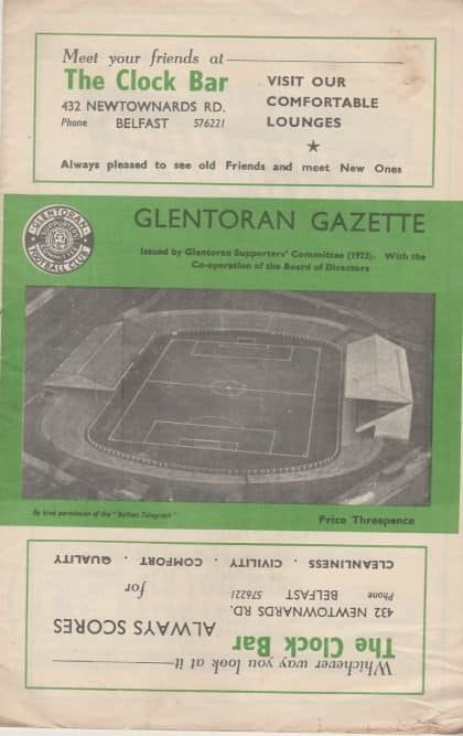 Glentoran v Glenavon 30-Mar-1959