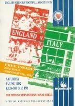England Schoolboys v Italy Schoolboys 06-Jun-1992
