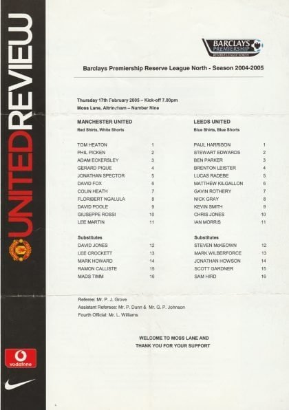 Manchester United Reserves v Leeds United Reserves 17-Feb-2005