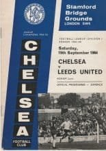 Chelsea v Leeds United  19-Sep-1964