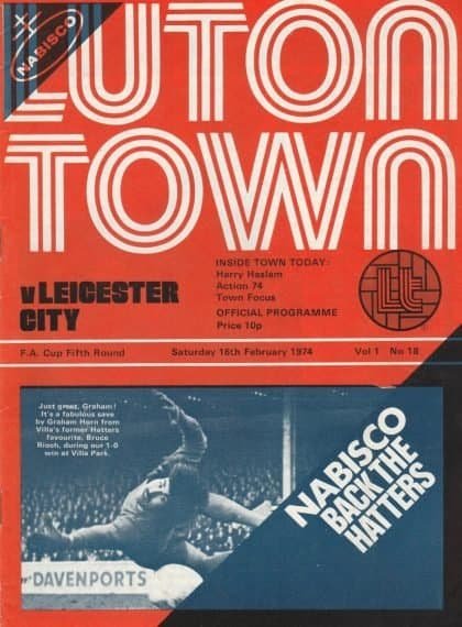 Luton Town v Leicester City  16-Feb-1974
