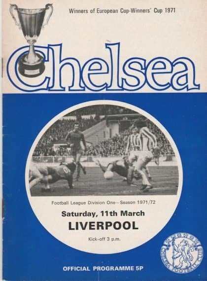 Chelsea v Liverpool  11-Mar-1972