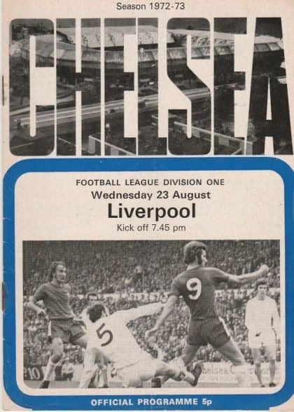 Chelsea v Liverpool  23-Aug-1972