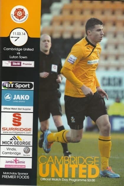 Cambridge United v Luton Town  11-Mar-2014
