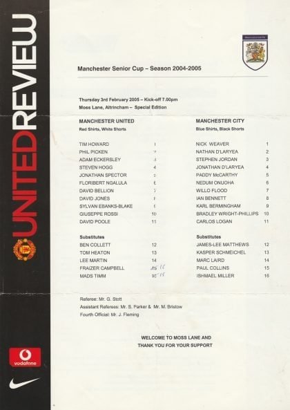 Manchester United Reserves v Manchester City Reserves 03-Feb-2005
