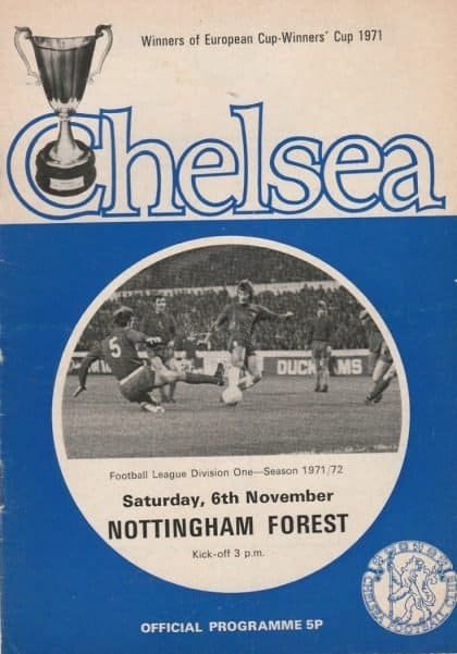 Chelsea v Nottingham Forest 06-Nov-1971