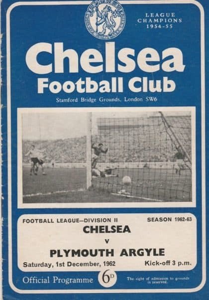 Chelsea v Plymouth Argyle  01-Dec-1962