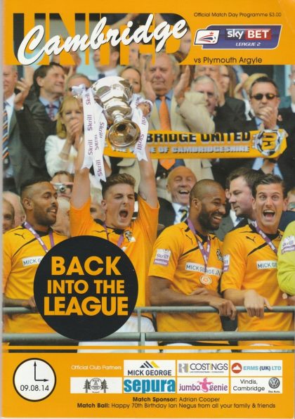 Cambridge United v Plymouth Argyle  09-Aug-2014