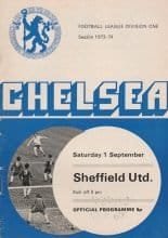 Chelsea v Sheffield United 01-Sep-1973