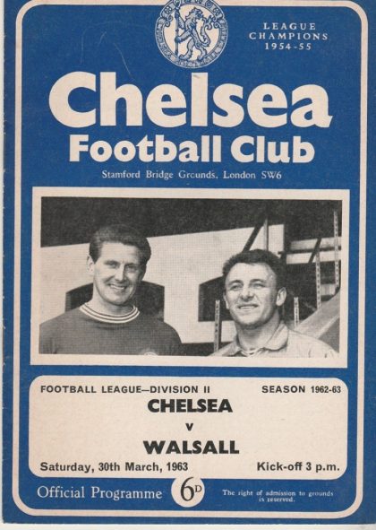 Chelsea v Walsall  30-Mar-1963